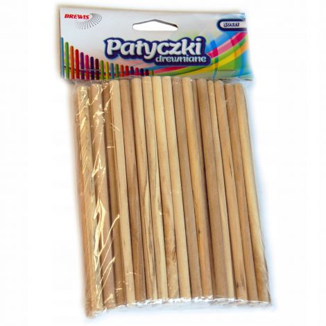 Patyczki kreatywne okrągłe Brewis naturalne 13.5cm, 50szt
